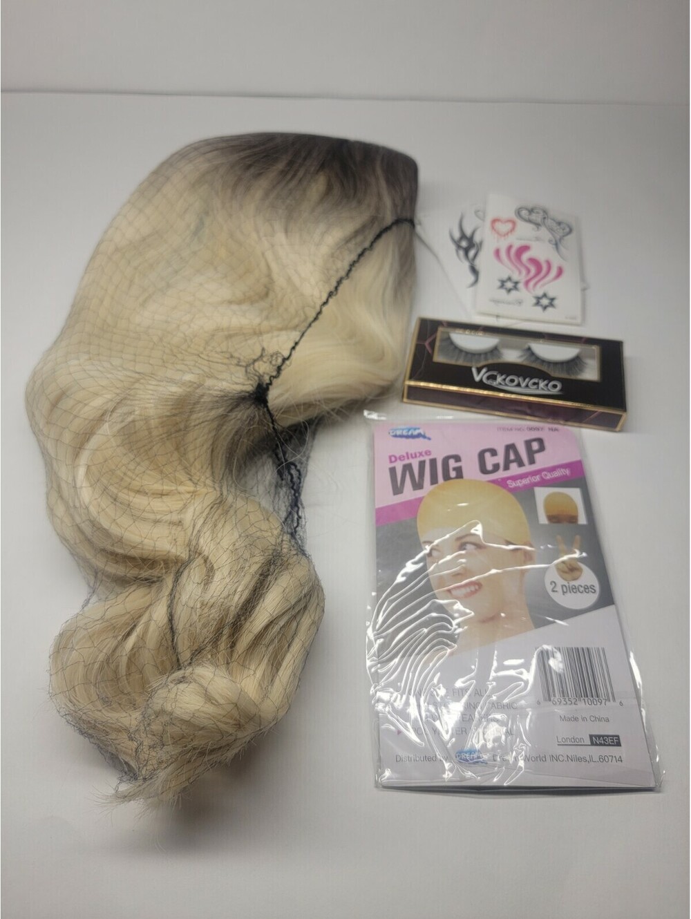 14" Short Bob Black Blonde Women's Synthetic Hair Weave Wigs Cosplay Daily Life